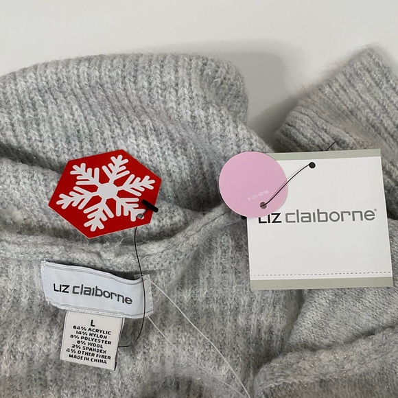 Liz Claiborne scarf knit Pointelle sweater tunic dress women’s size - Picture 7 of 14